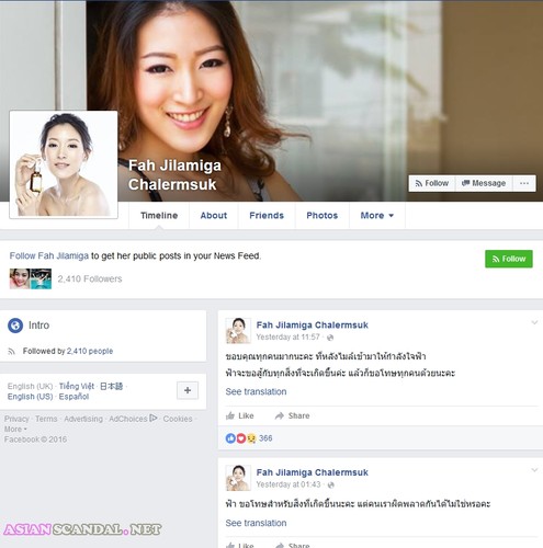 Thai Sex Scandal Fah Jilamiga Chalermsuk Brand Beautiful Faces Leaked Porn Videos
