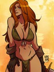 Hot redhead barbarian babe and her sex adventure