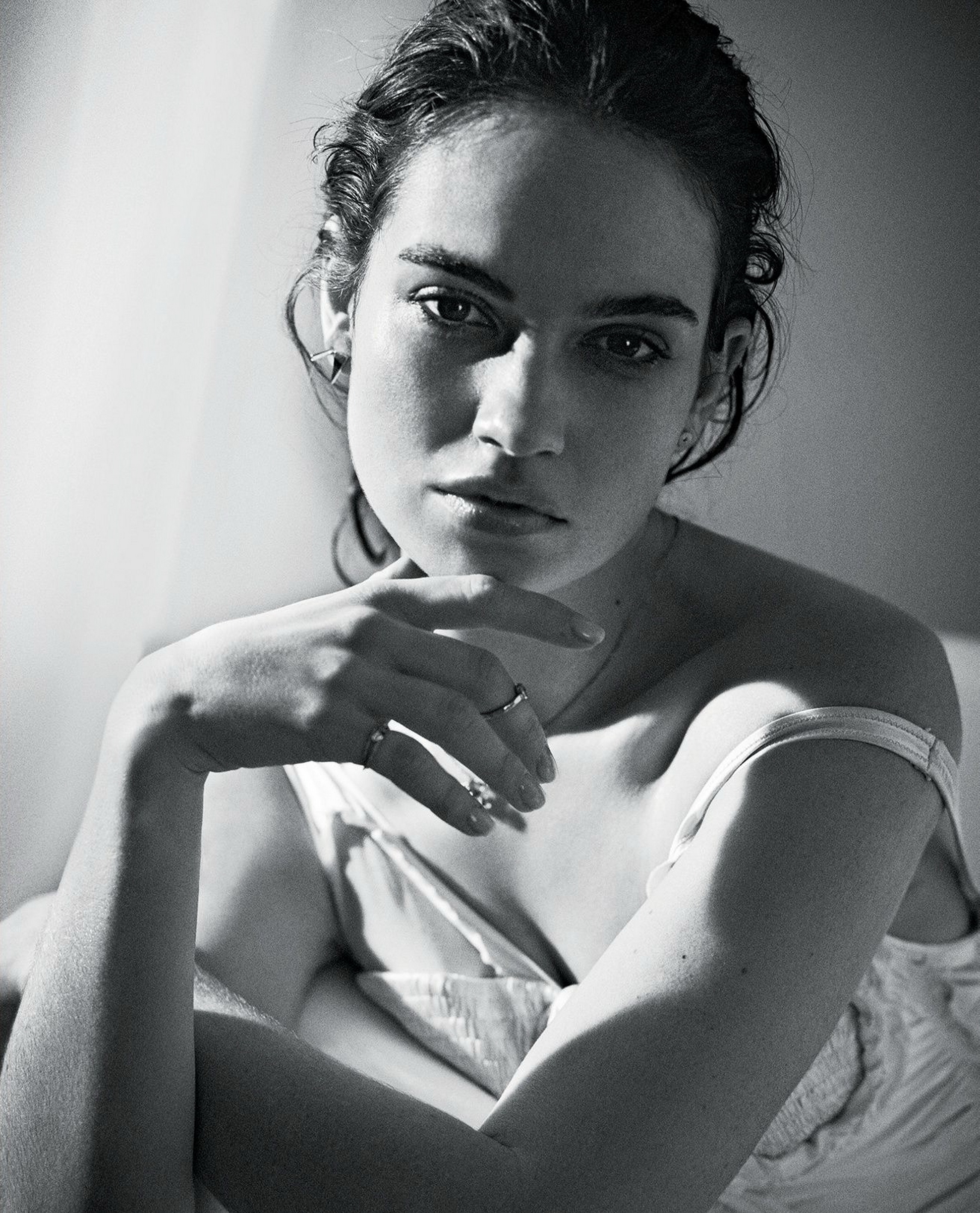 Lily James sexy Town & Country 2016 photo shoot nightwear topless 6x HQ photos 7.jpg