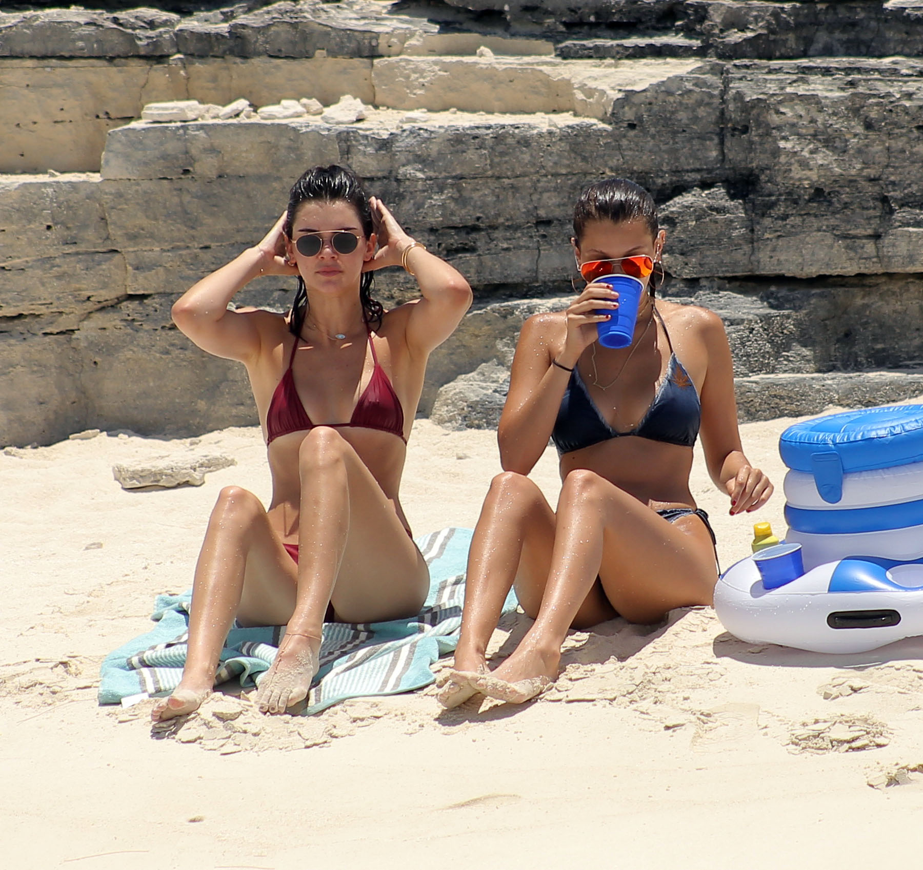 Kendall Jenner, Bella Hadid sexy bikini candids on the beach in Turks and Caicos 36x HQ photos 32.jpg