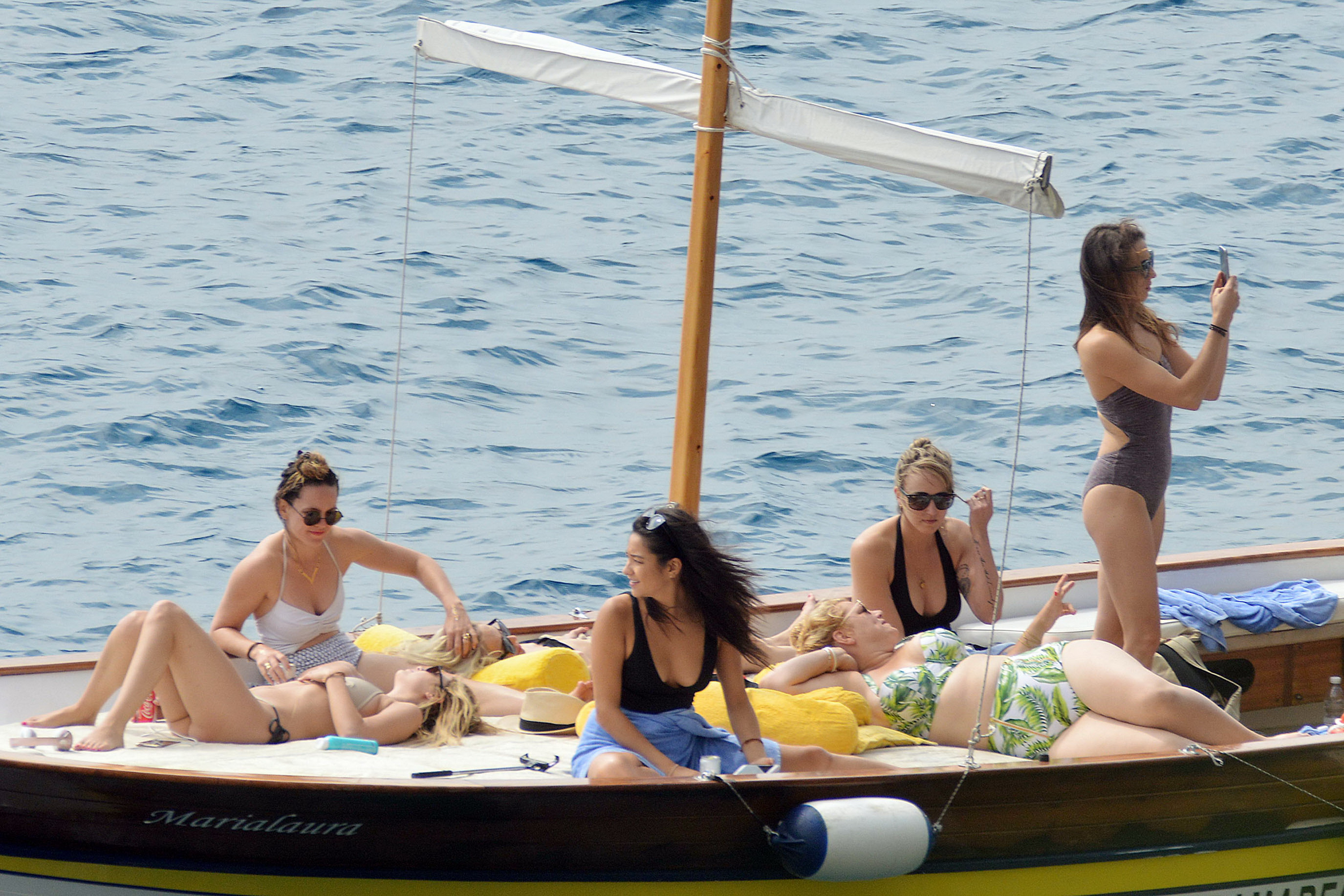Ashley Benson, Shay Mitchell & Troian Bellisario sexy bikinis and swimsuits candids on the yacht in Capri 37x HQ photos 12.jpg