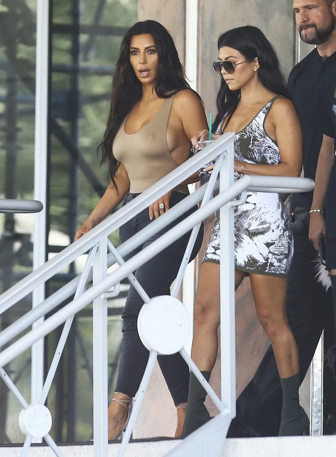 Kim Kardashian braless pokies in see through top out in Miami 12x HQ photos 5.jpg