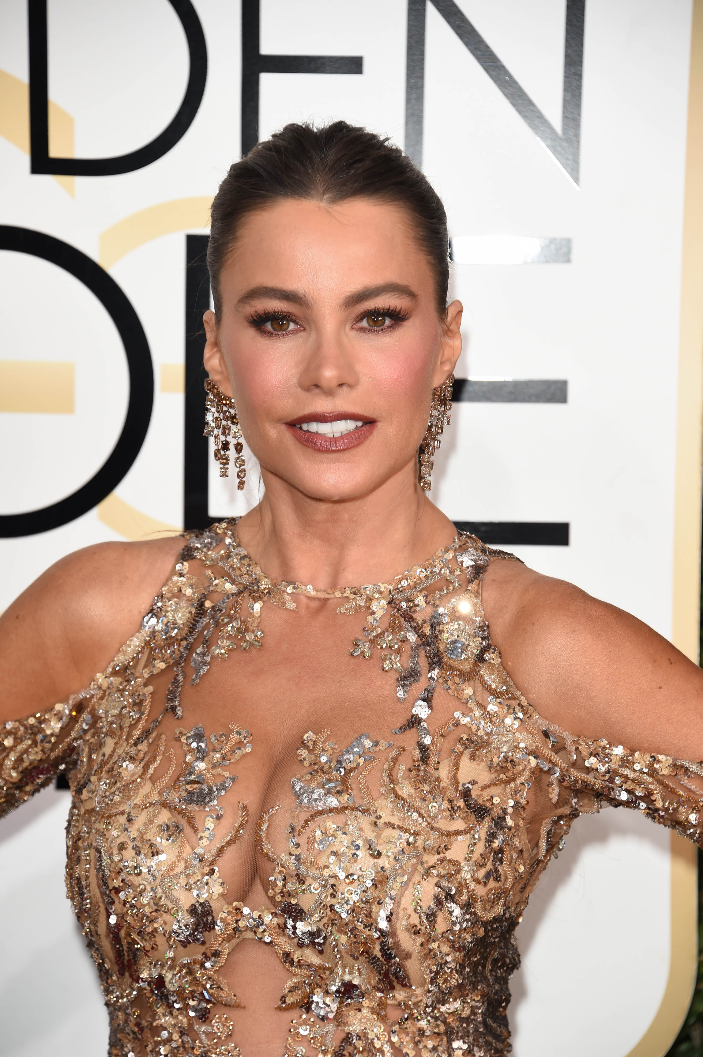 Sofia Vergara big boobs in see through dress on 74th Annual Golden Globe Awards 28x HQ photos 29.jpg