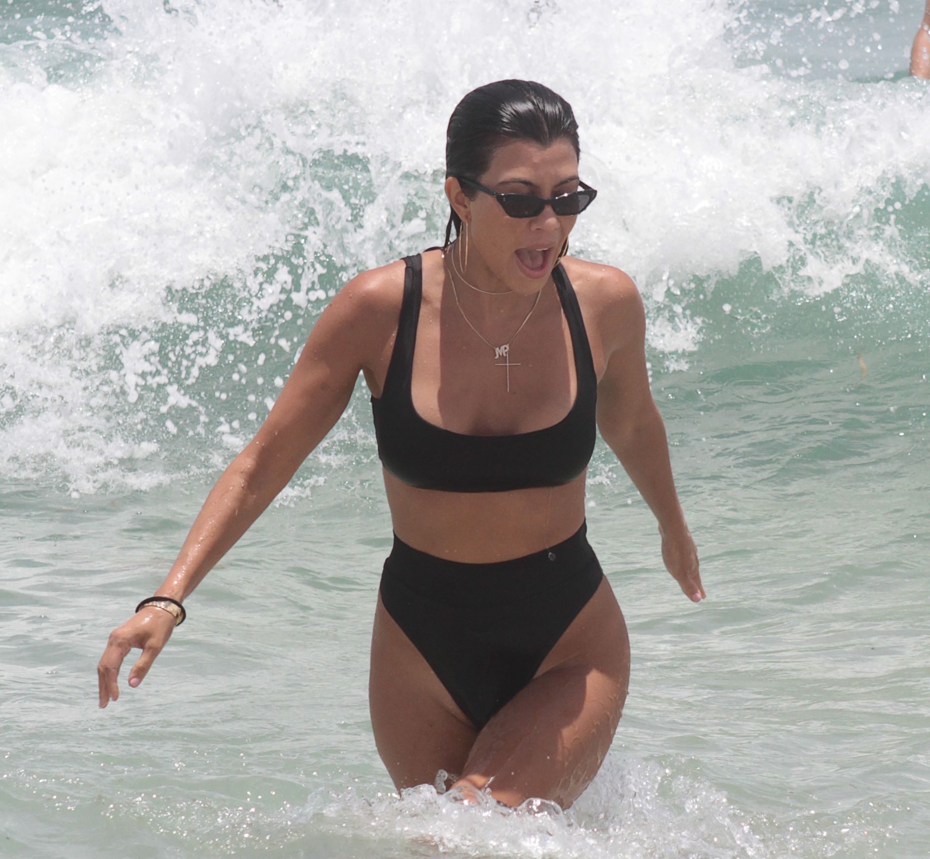 Kourtney Kardashian with Hailey Baldwin sexy bikinis at Miami Beach 358x HQ photos 319.jpg