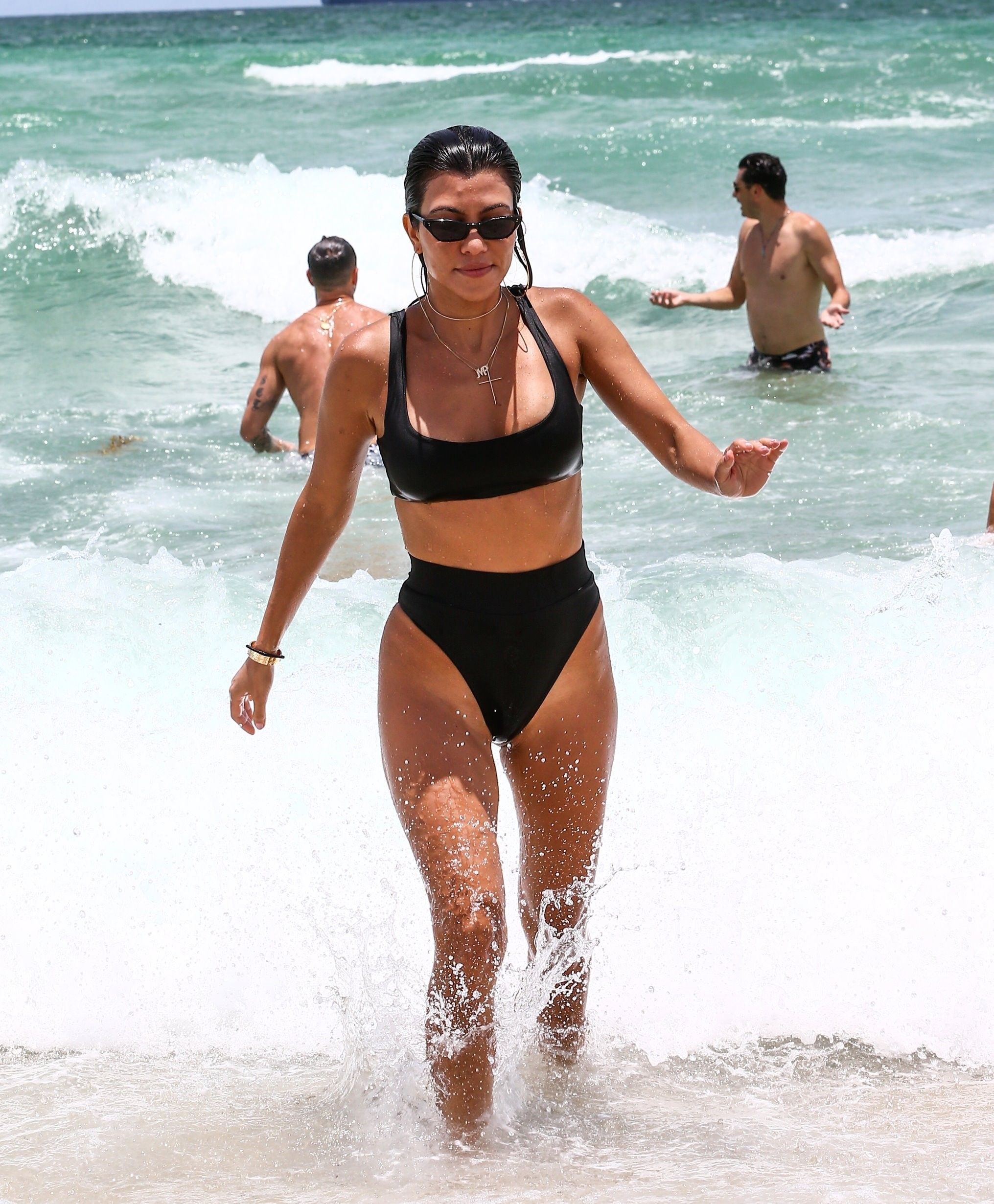 Kourtney Kardashian with Hailey Baldwin sexy bikinis at Miami Beach 358x HQ photos 287.jpg