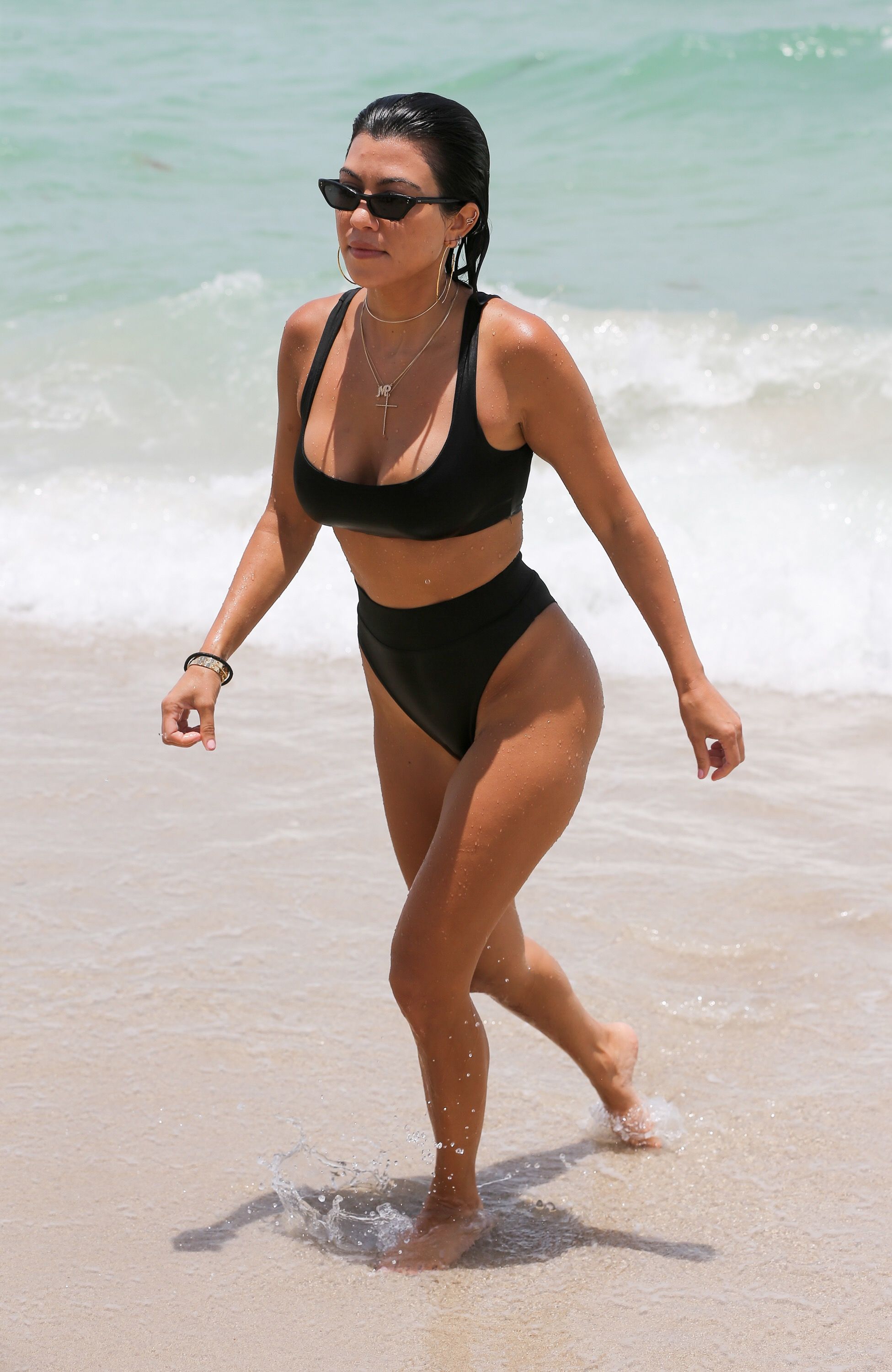 Kourtney Kardashian with Hailey Baldwin sexy bikinis at Miami Beach 358x HQ photos 361.jpg